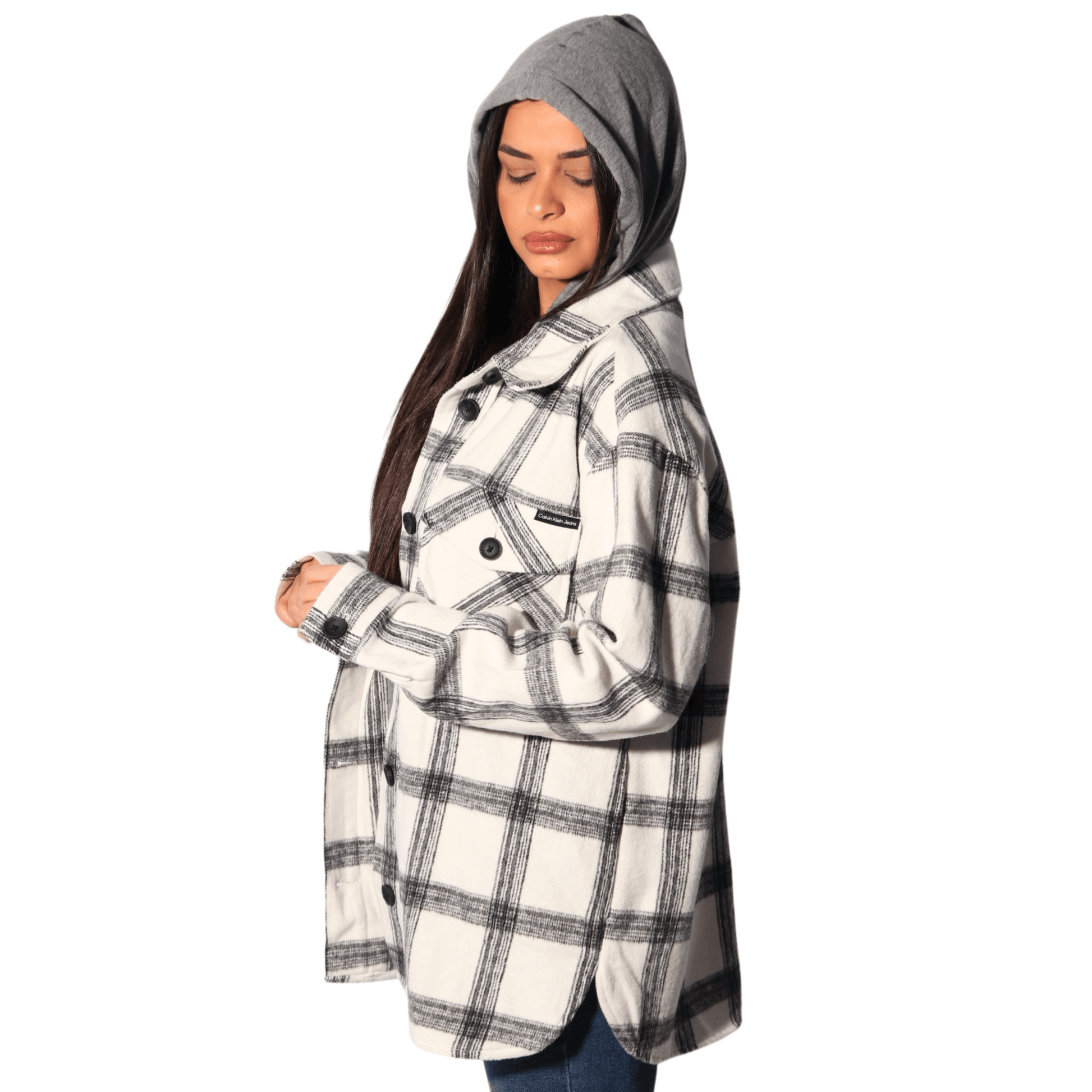 CALVIN KLEIN Womens Jackets M / Multi-Color CALVIN KLEIN - Plaid triple zipper jacket