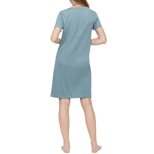 CALVIN KLEIN Womens Pajama L / Green CALVIN KLEIN - Logo Print Sleep Shirt