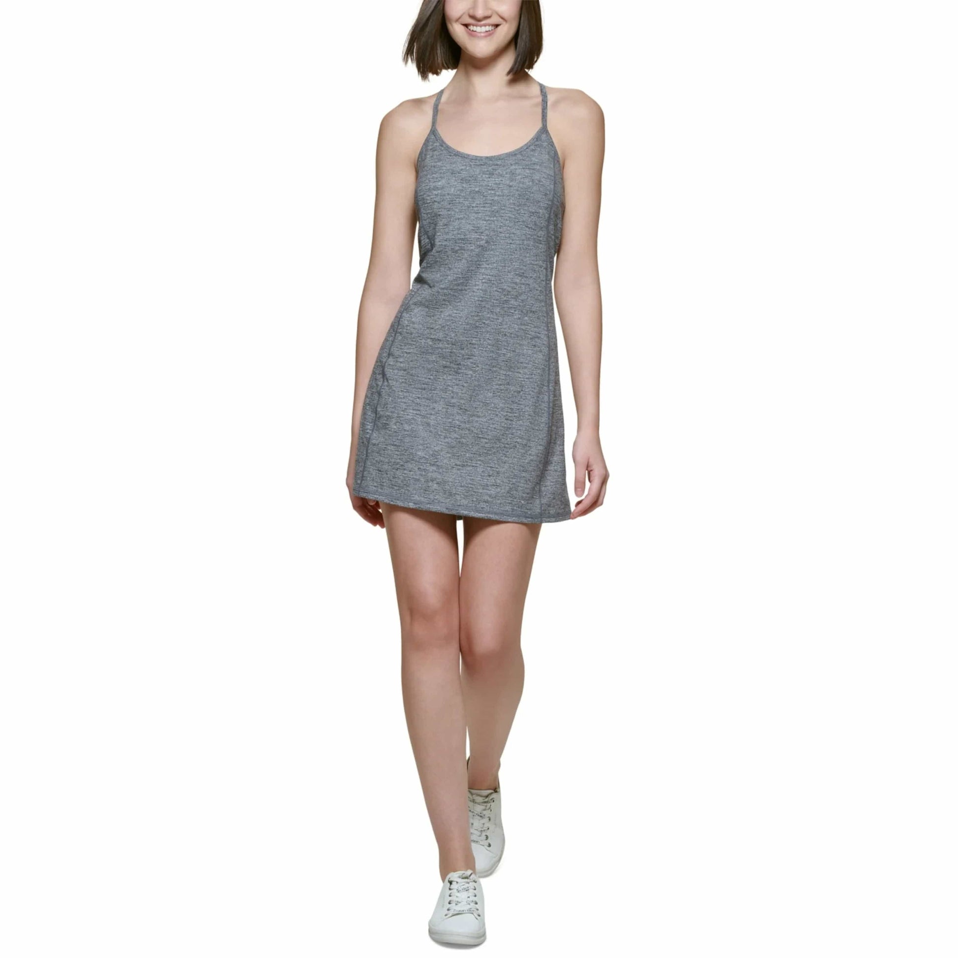 CALVIN KLEIN Womens sports S / Grey CALVIN KLEIN - Halter Peached Space Dye Sport Dress