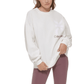 CALVIN KLEIN Womens Tops M / White CALVIN KLEIN - Blouson-Sleeve Oversized Logo Sweatshirt