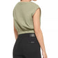 CALVIN KLEIN Womens Tops CALVIN KLEIN - Cotton Crepe Gauze Cropped Tank Top
