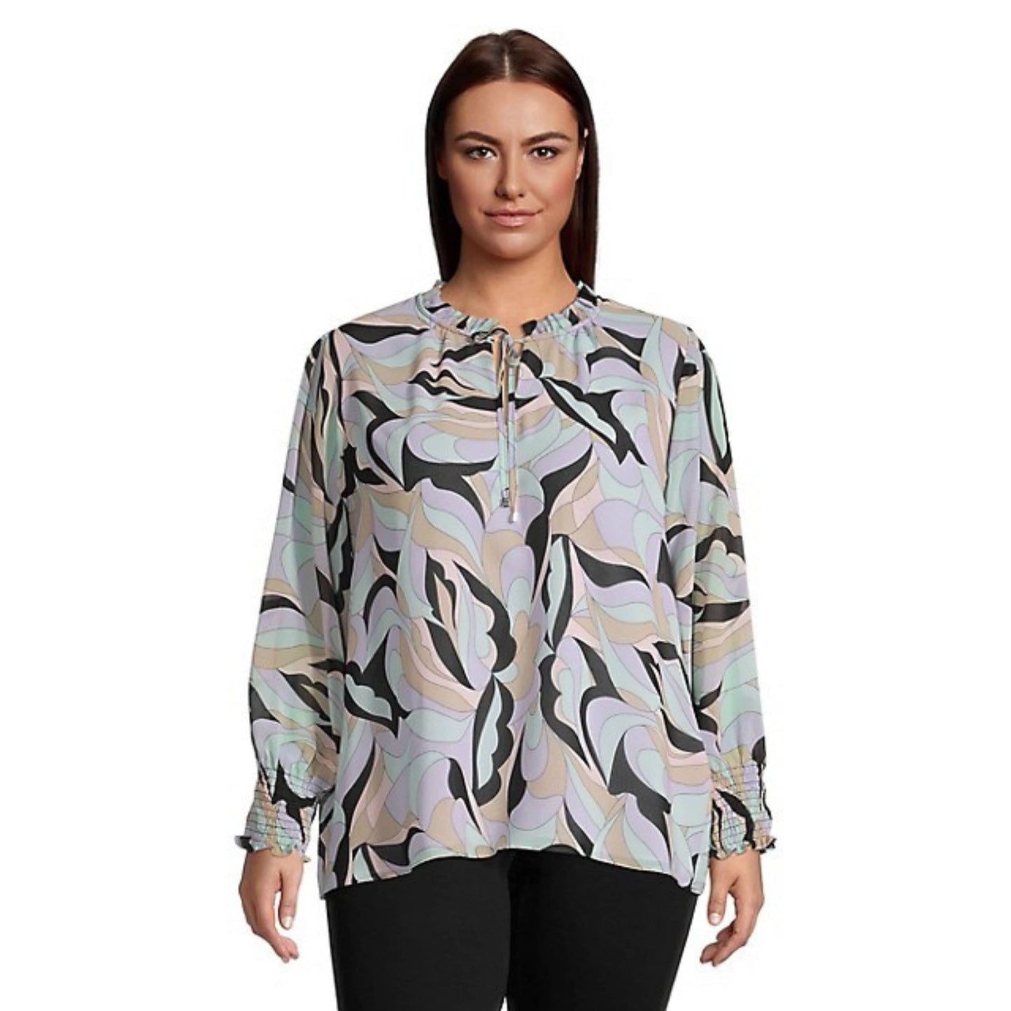 CALVIN KLEIN Womens Tops XXXL / Multi-Color CALVIN KLEIN - Pull Over Blouse Printed