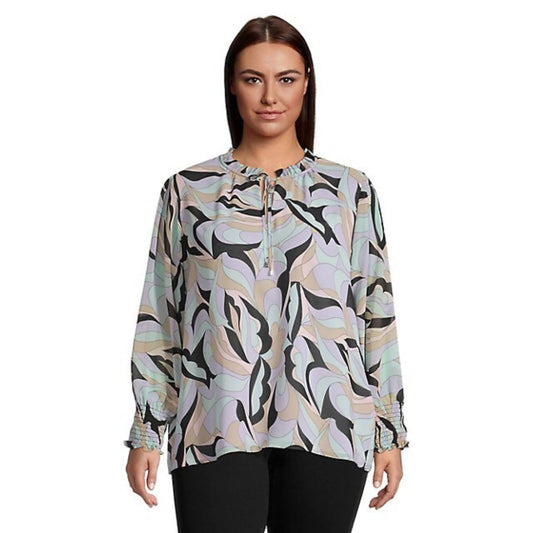 CALVIN KLEIN Womens Tops XXXL / Multi-Color CALVIN KLEIN - Pull Over Blouse Printed