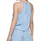 CALVIN KLEIN Womens Tops M / Blue CALVIN KLEIN -  Tie-Waist Halter Top