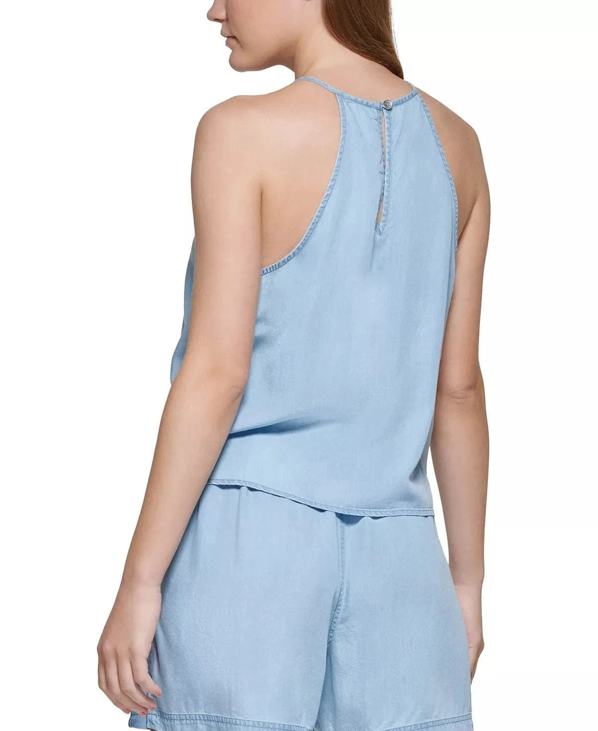 CALVIN KLEIN Womens Tops M / Blue CALVIN KLEIN -  Tie-Waist Halter Top