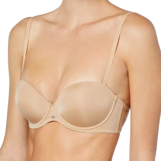 CALVIN KLEIN Womens Underwear 32B / Beige CALVIN KLEIN - Naked Glamour Strapless Push Up Bra