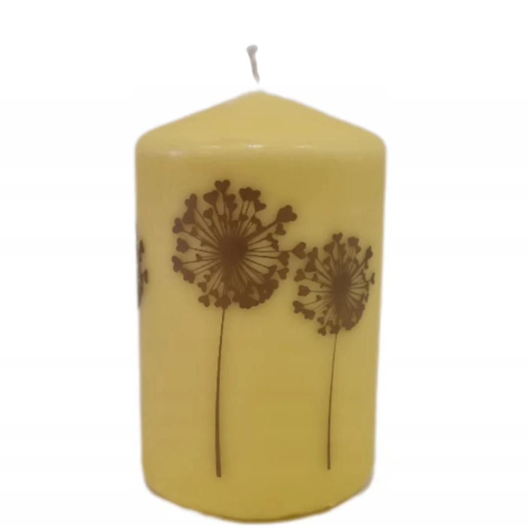 Decorative candle cylinder yellow