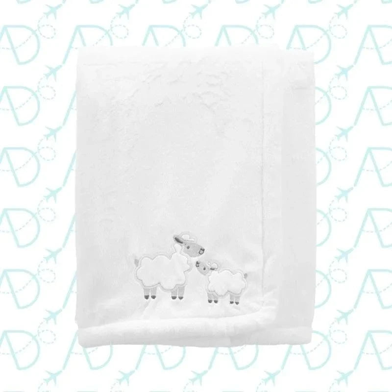 CARTER'S Baby Blankets White CARTER'S - BABY -  Lamb Fuzzy Plush Velboa Blanket