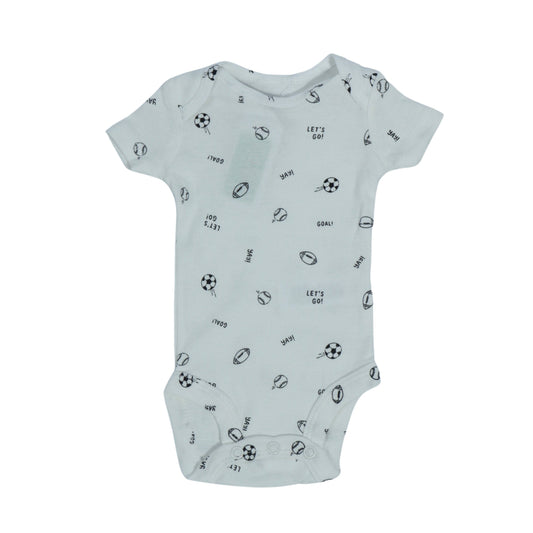 CARTER'S Baby Boy New Born / White CARTER'S - Baby - All Over Sports Print Bodysuit