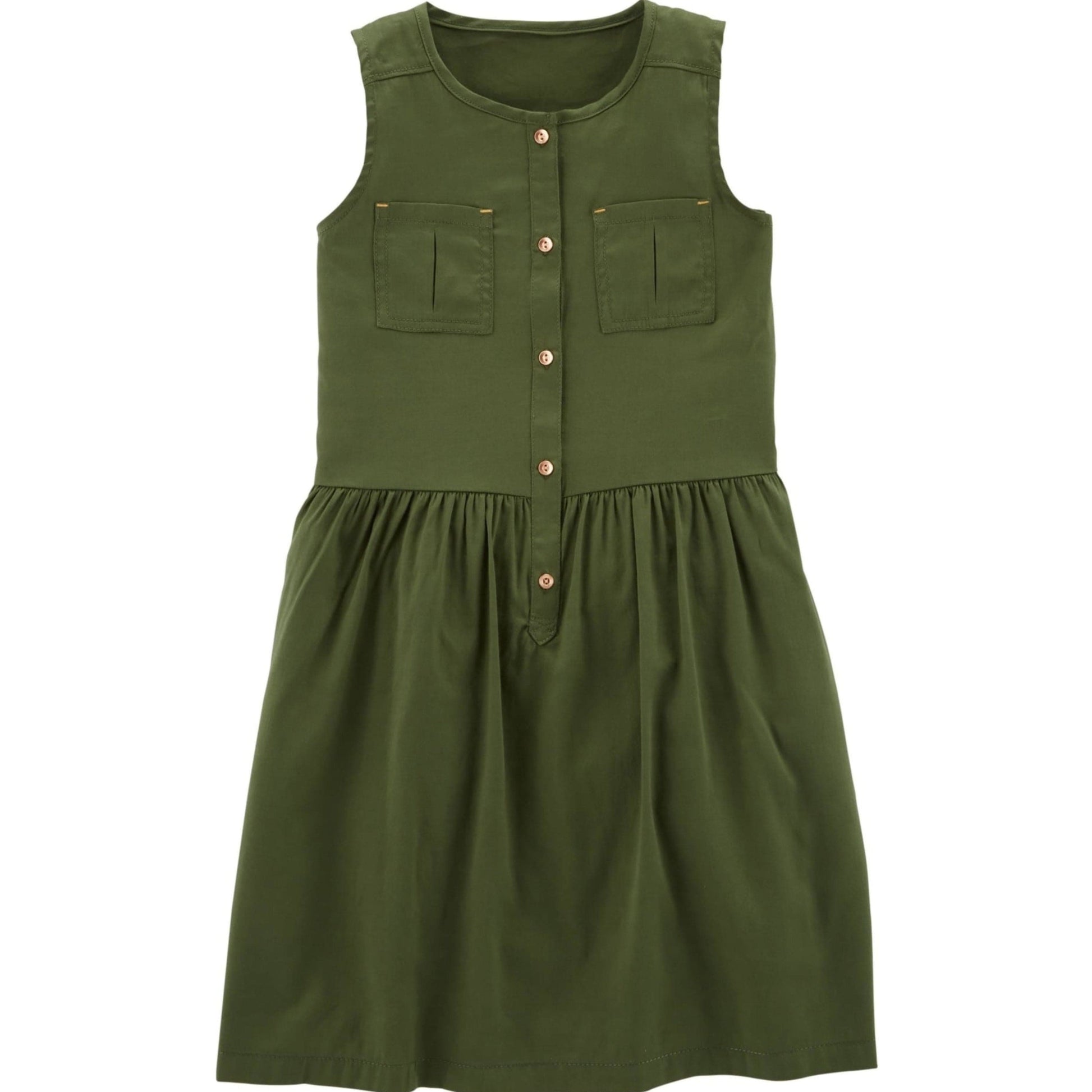 CARTER'S Girls Dress XS / Green CARTER'S -Kids - Sleeveless Pocket Dress