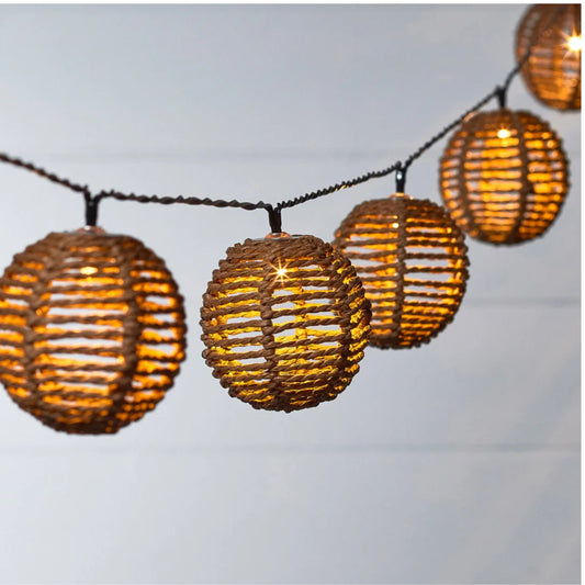 CASALUX Garden Accessories CASALUX - 10 Solar Fairy Lights Rattan Balls