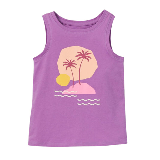 CAT & JACK Baby Girl 12 Month / Purple CAT & JACK - BABY - Palm Scenic Knit Graphic Tank Top