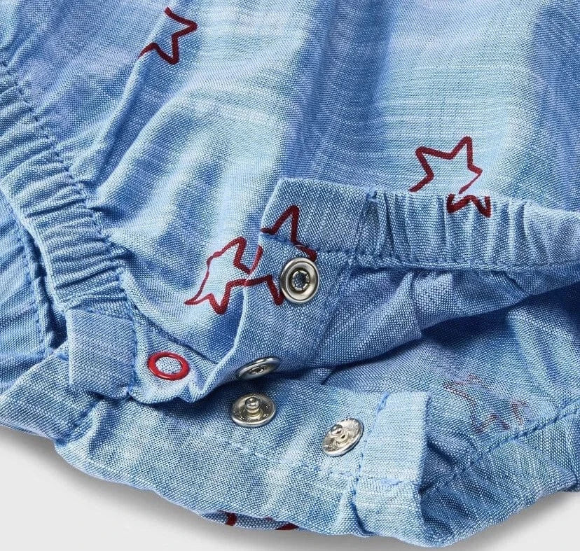 CAT & JACK Baby Girl 0-3 Month / Blue CAT & JACK - BABY - Star Chambray Romper