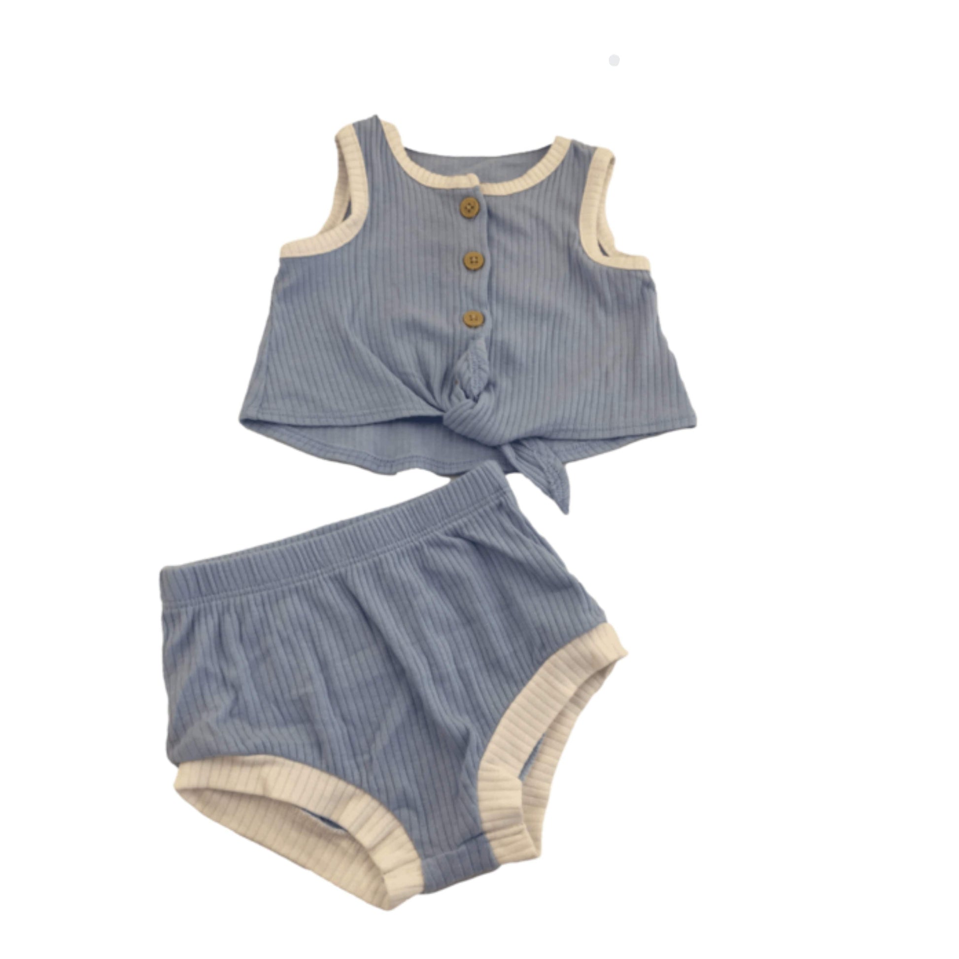 CAT & JACK Baby Girl 0-3 Month / Light Blue CAT & JACK -  Ribbed Top & Bottom Set Of 2 Pieces