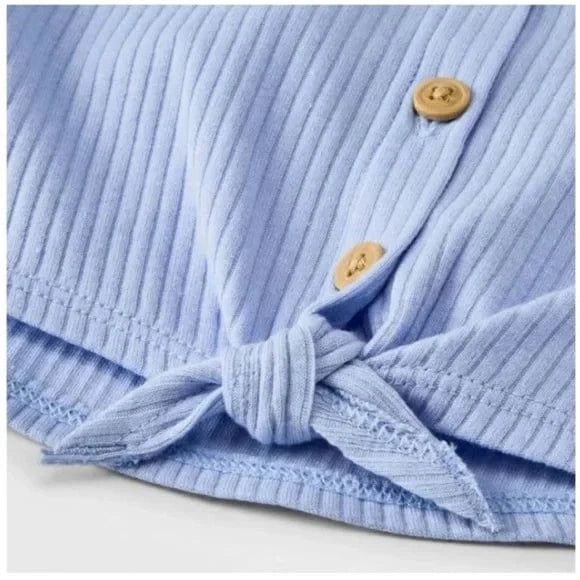 CAT & JACK Baby Girl 0-3 Month / Light Blue CAT & JACK -  Ribbed Top & Bottom Set Of 2 Pieces