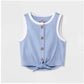 CAT & JACK Baby Girl 0-3 Month / Light Blue CAT & JACK -  Ribbed Top & Bottom Set Of 2 Pieces