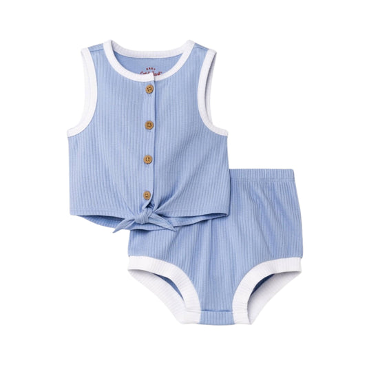 CAT & JACK Baby Girl 0-3 Month / Light Blue CAT & JACK -  Ribbed Top & Bottom Set Of 2 Pieces
