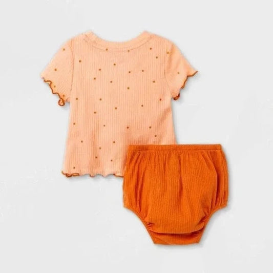 CAT & JACK Baby Girl 0-3 Month / Orange CAT & JACK - Sweety Style Set of 3 Pieces