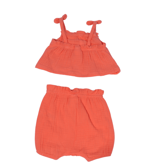 CAT & JACK Baby Girl 0-3 Month / Orange CAT & JACK -  Textured Baby Set Of Two Pieces