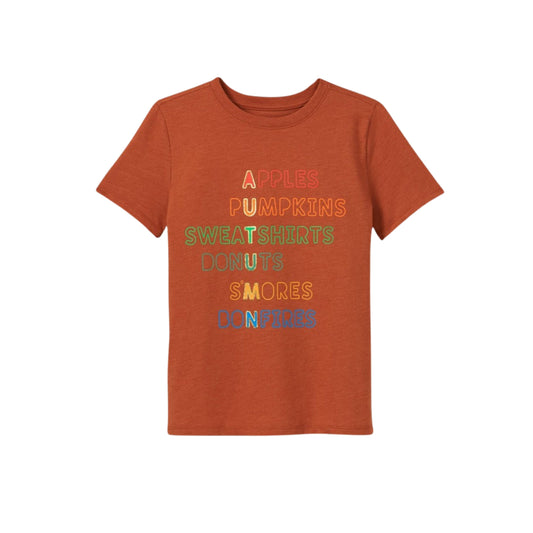 CAT & JACK Boys Tops XS / Orange CAT & JACK - Autumn Short Sleeve Graphic T-Shirt