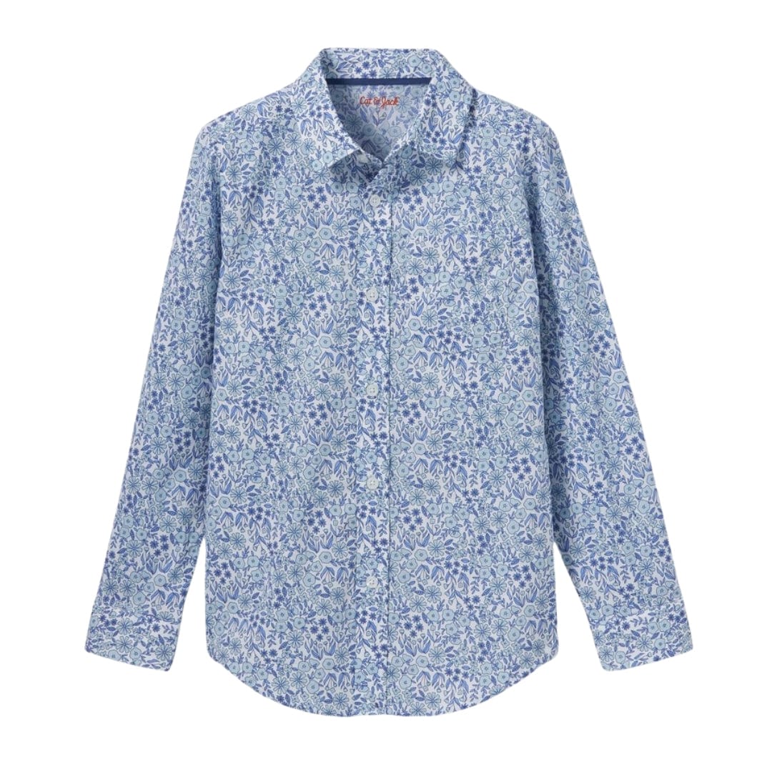 CAT & JACK Boys Tops XS / Blue CAT & JACK - Kids - Woven Ditsy Floral Button-Down Shirt