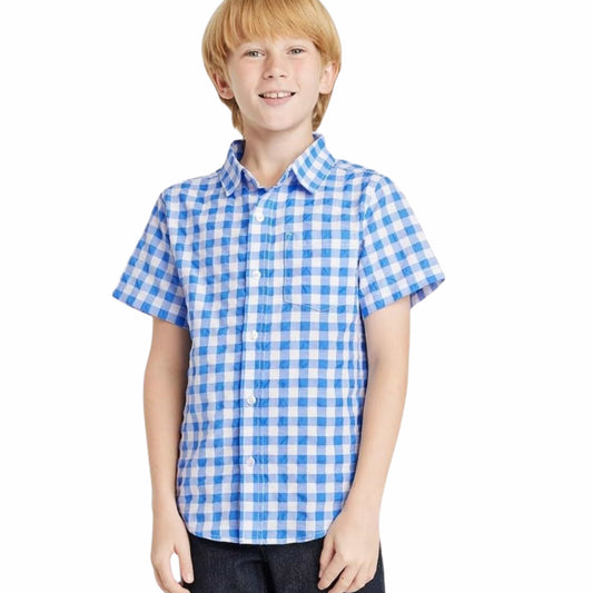 CAT & JACK Boys Tops XL / Multi-Color CAT & JACK - Short Sleeve Button-Down Shirt