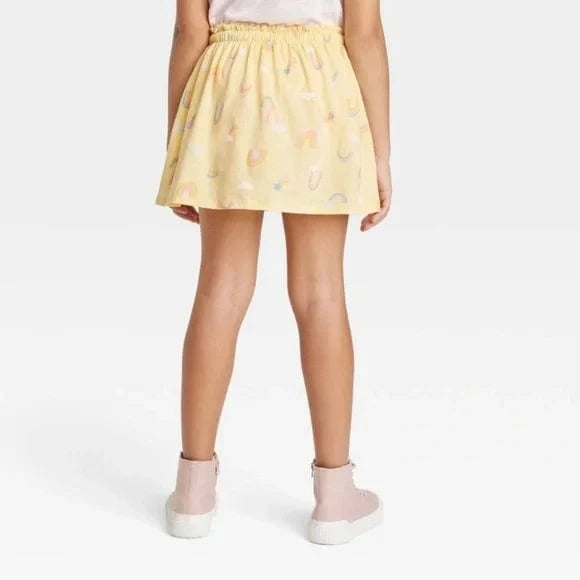 CAT & JACK Girls Bottoms L / Yellow CAT & JACK - Printed Skort Drawsting Design