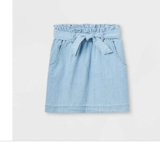 CAT & JACK Girls Bottoms L / Light Blue CAT & JACK - Tie Waist Pull-on Jeans Skirt