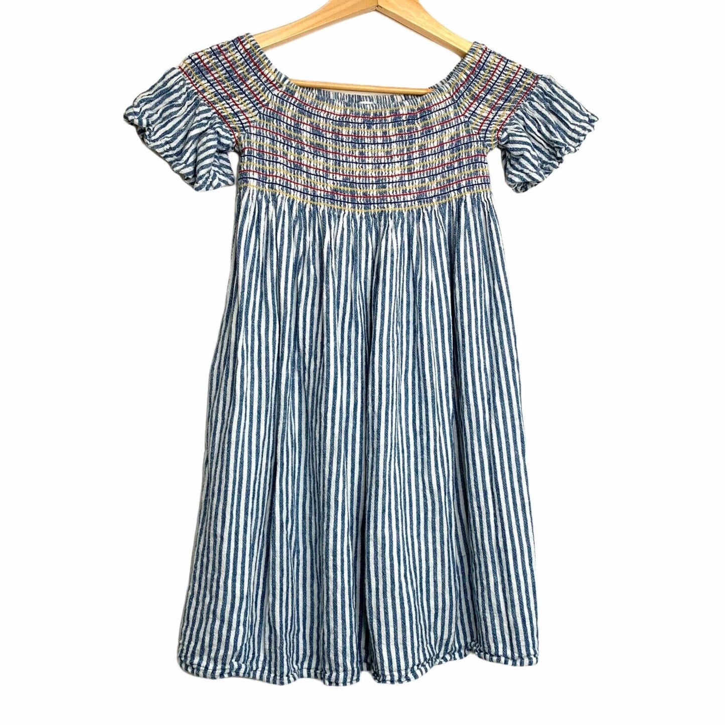 CAT & JACK Girls Dress XS / Multi-Color CAT & JACK - Kids -  Linen Blend Smocked Stripe