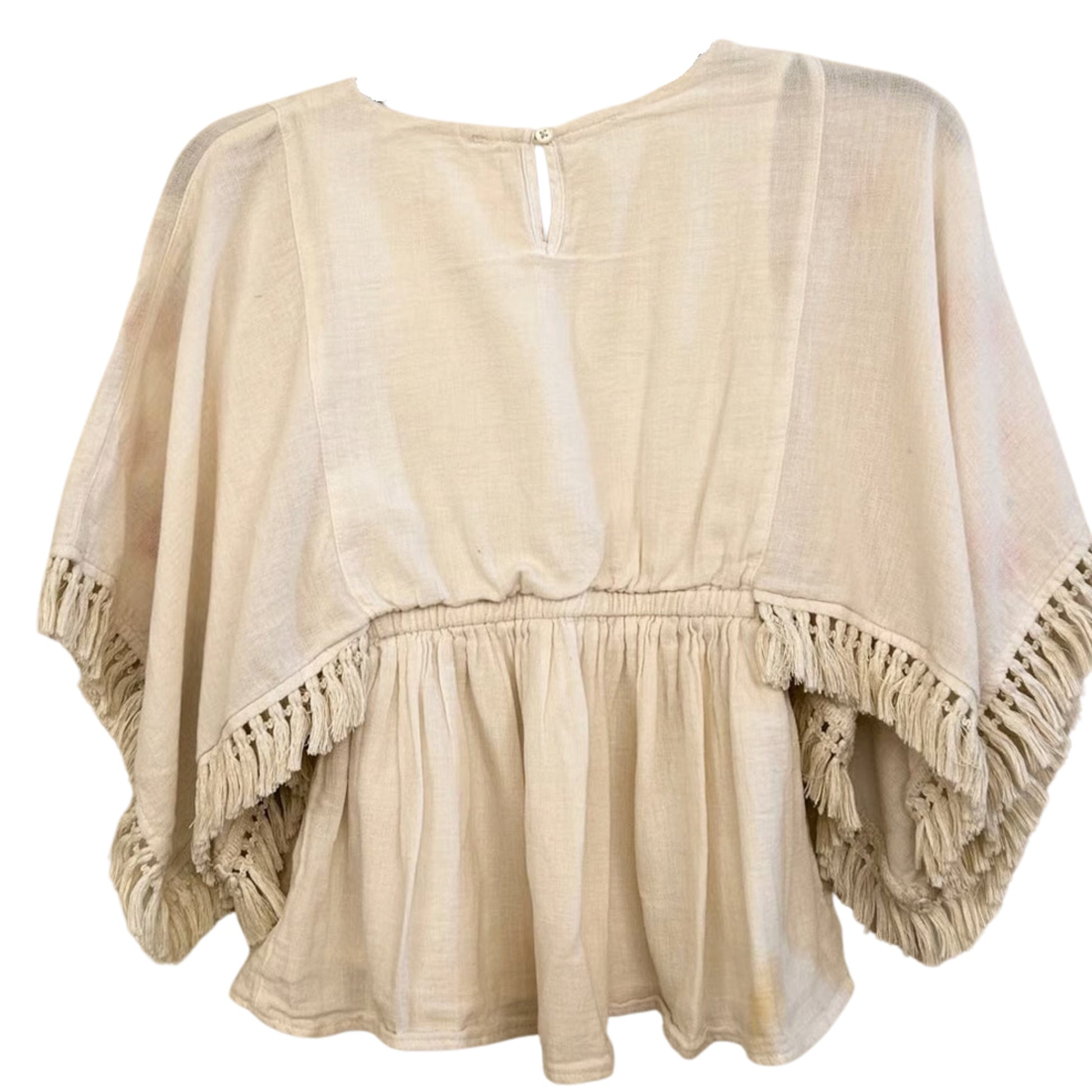CAT & JACK Girls Tops S / White CAT & JACK - KIDS - Embroidered Poncho Blouse