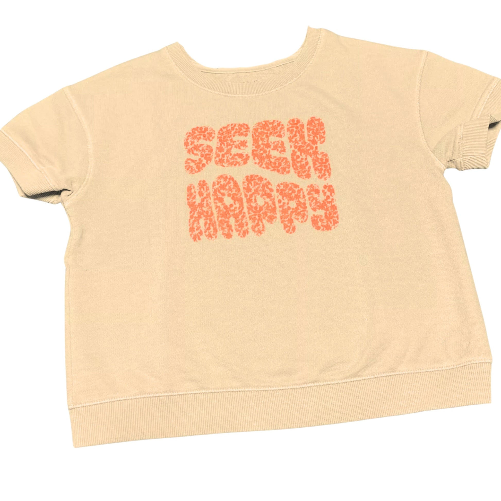 CAT & JACK Girls Tops XS / Beige CAT & JACK - Printed Design Short Sleeves