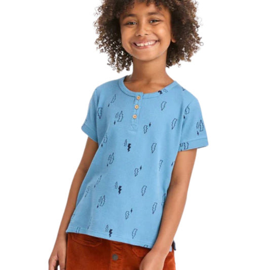 CAT & JACK Girls Tops L / Blue CAT & JACK - Textured Short Sleeve T-Shirt