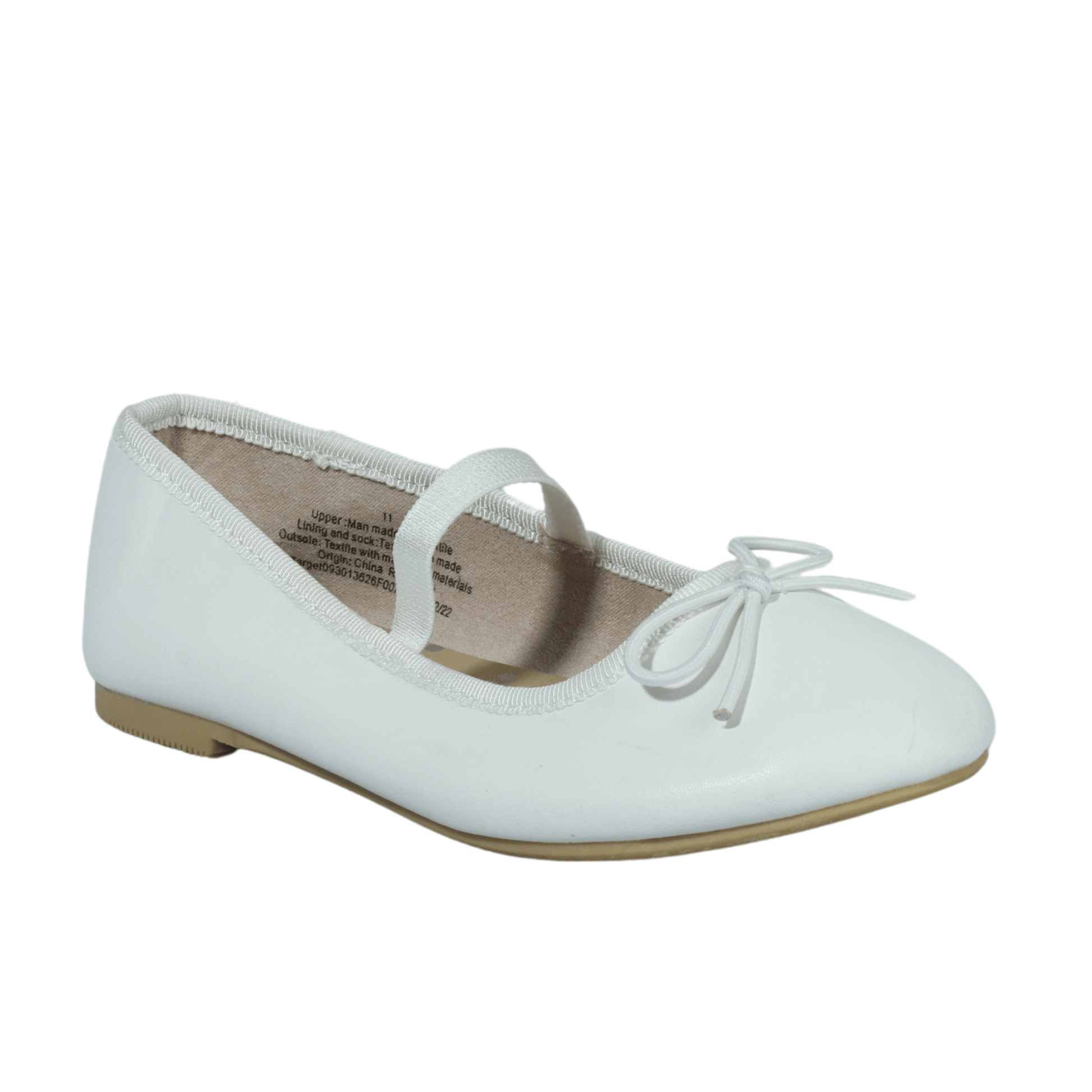 CAT & JACK Kids Shoes 28 / White CAT & JACK - Faux leather ballerina