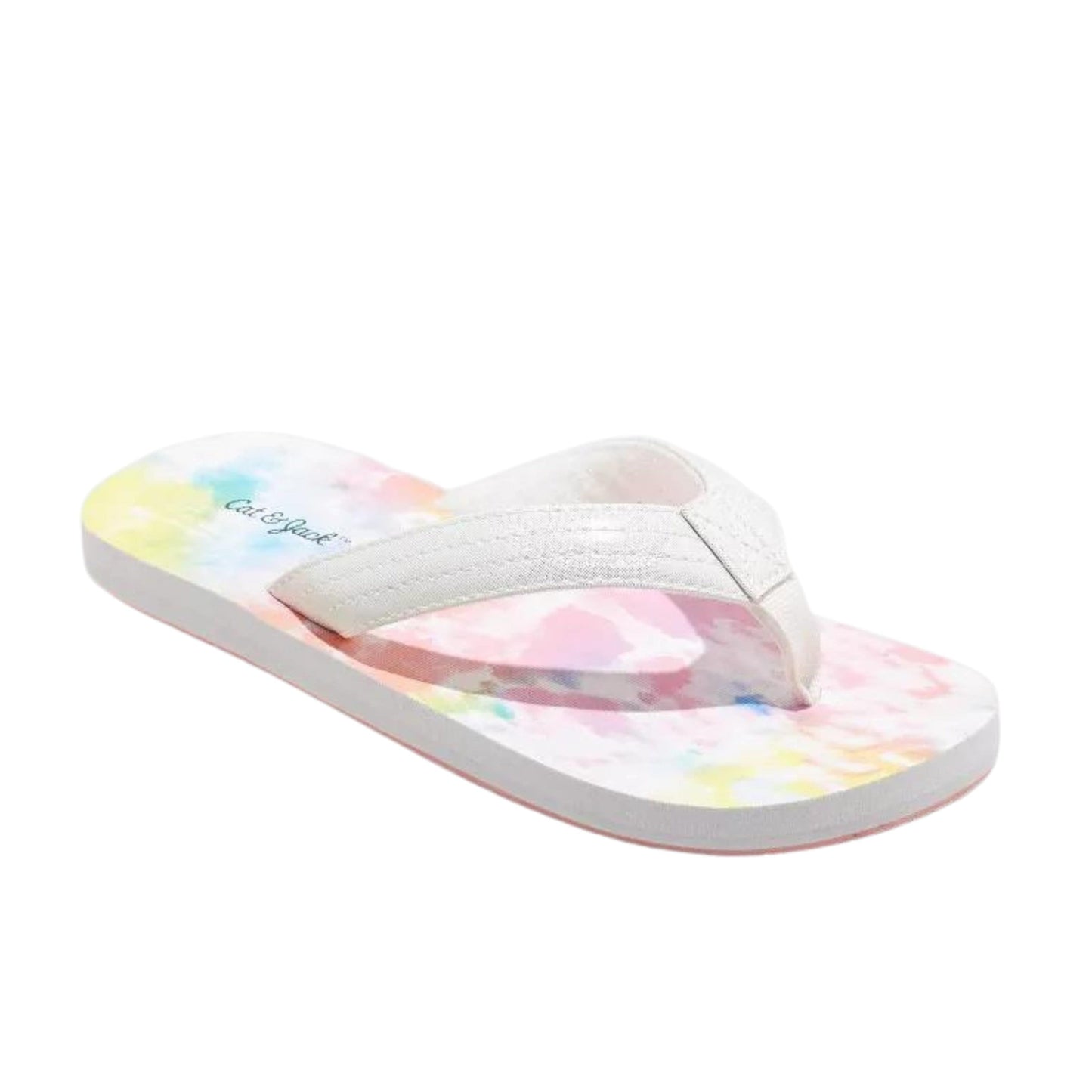 CAT & JACK Kids Shoes 33 / Multi-Color CAT & JACK - Kids - Ava Tie-Dye Slip-On Silver Thong Slipper