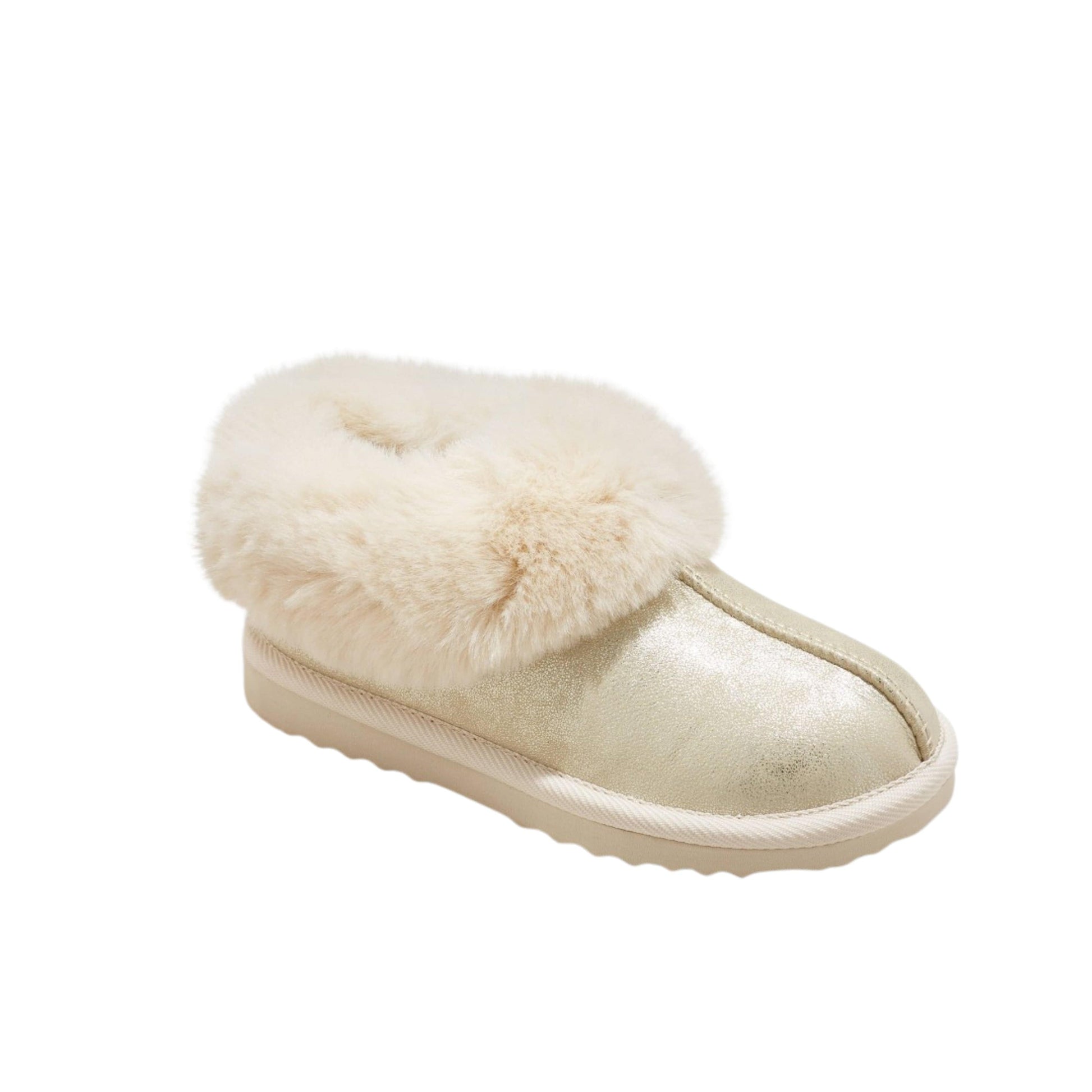 CAT & JACK Kids Shoes 35 / Silver CAT & JACK -  Lizzie Faux Fur Cuff Bootie Slippers