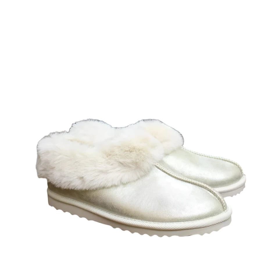 CAT & JACK Kids Shoes 35 / Silver CAT & JACK -  Lizzie Faux Fur Cuff Bootie Slippers