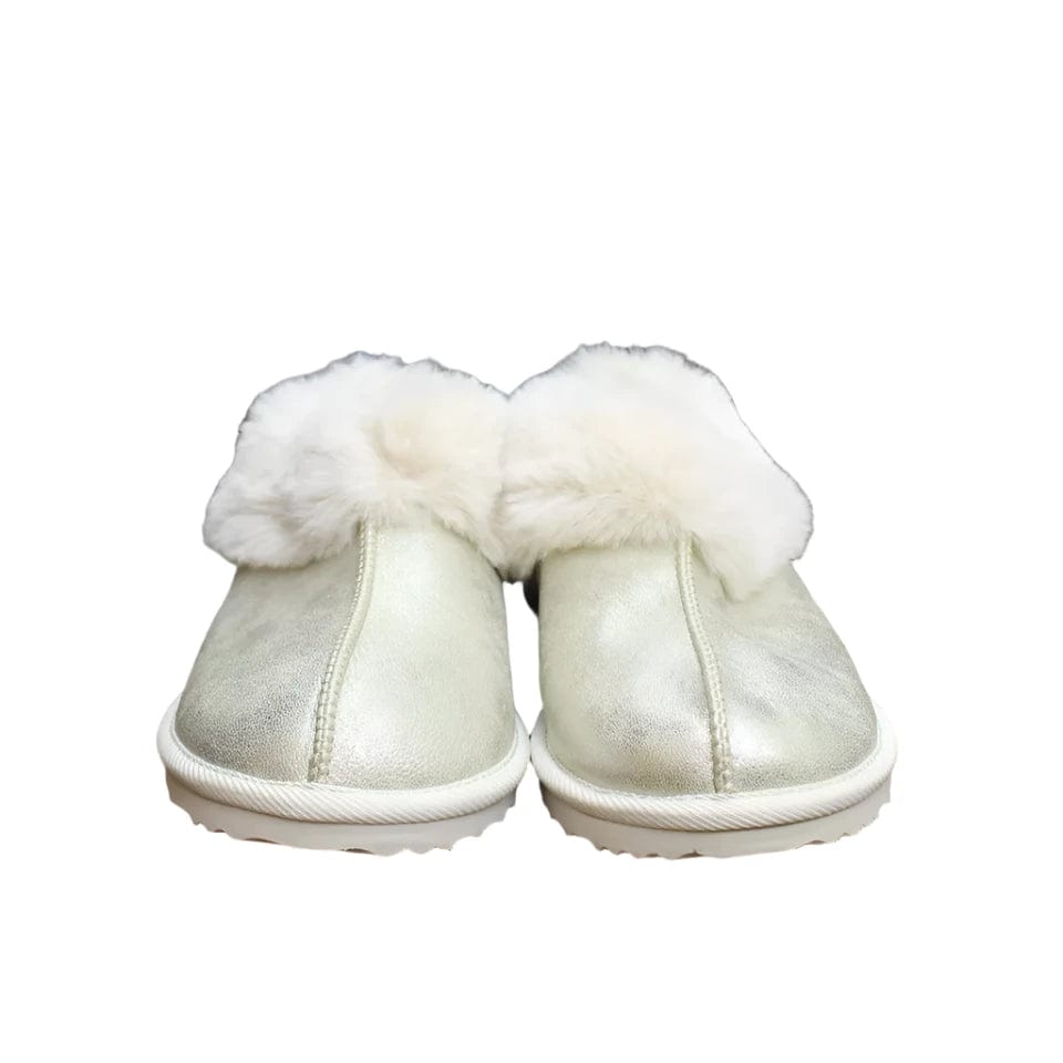 CAT & JACK Kids Shoes 35 / Silver CAT & JACK -  Lizzie Faux Fur Cuff Bootie Slippers