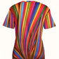 SHEIN - Rainbow Strip Print T-Shirt