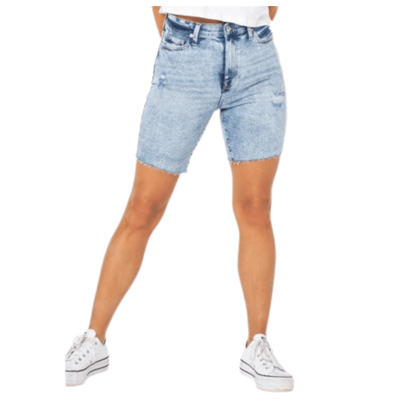 CELEBRITY PINK Womens Bottoms XS / Blue / 25 CELEBRITY PINK - High-Rise Bermuda Denim Shorts