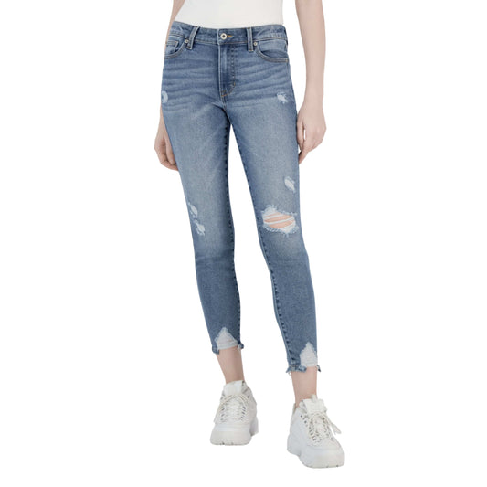 CELEBRITY PINK Womens Bottoms S / Light Blue / 26 CELEBRITY PINK - Mid Rise Cropped Ankle Skinny Jeans Denim