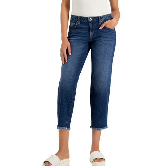 CELEBRITY PINK Womens Bottoms M / Blue / 27 CELEBRITY PINK - Mid Rise Cropped Jeans