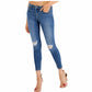 CELEBRITY PINK Womens Bottoms XL / Blue / 31 CELEBRITY PINK - Mid Rise Cropped Ripped dsign Jeans