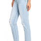 CELEBRITY PINK Womens Bottoms XS / Blue CELEBRITY PINK -  Ripped Button-Fly Jeans