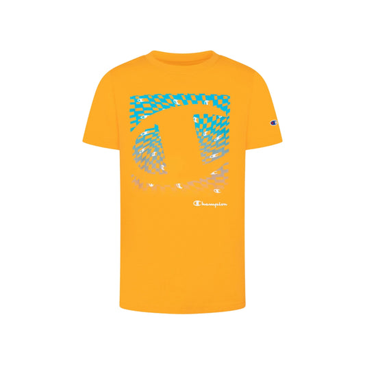 CHAMPION Boys Tops 5 Years / Yellow CHAMPION - Printed Logo T-Shirt