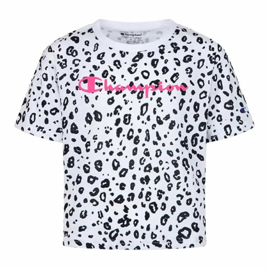 CHAMPION Girls Tops XS / Multi-Color CHAMPION - Kids -  Leopard All Over Print Boxy T-shirt