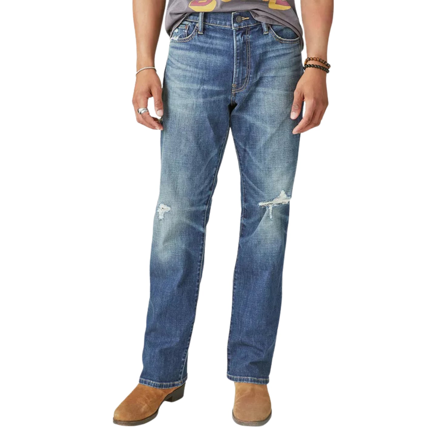 LUCKY BRAND - Mid Rise Distressed Bootcut Jeans