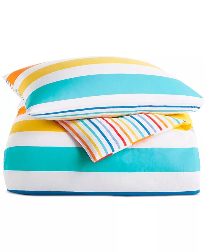 CHARTER CLUB Comforter/Quilt/Duvet Twin / Multi-Color CHARTER CLUB - Kids Rainbow Stripe Cotton 2-Pc. Comforter Set