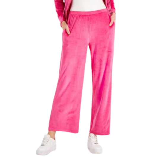 CHARTER CLUB Womens Bottoms XXL / Pink CHARTER CLUB - Velour Wide-Leg Pants