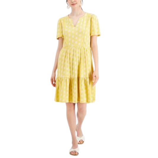 CHARTER CLUB Womens Dress Petite M / Multi-Color CHARTER CLUB - Petite Split-Neck Knit Dress
