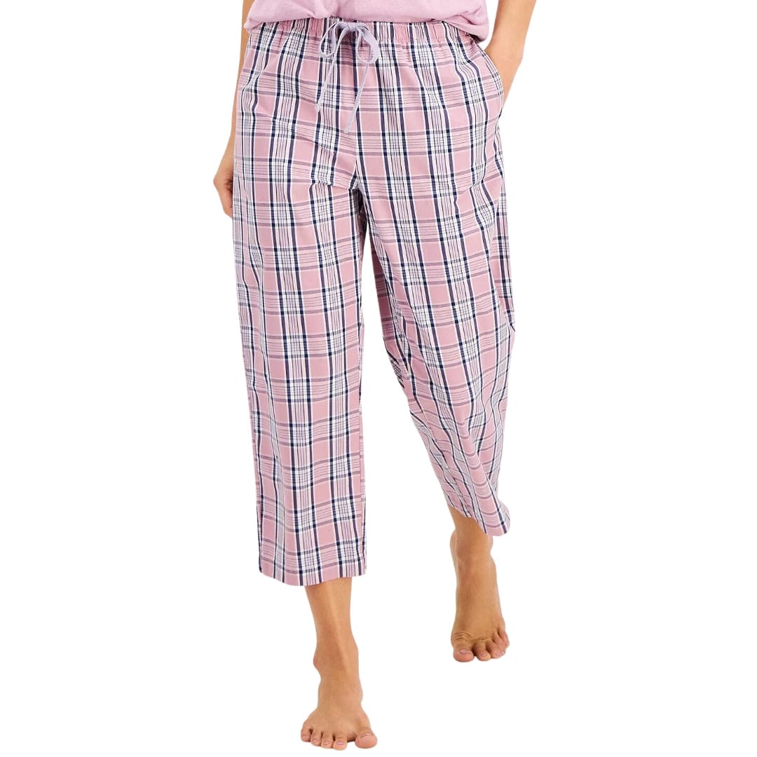 CHARTER CLUB Womens Pajama CHARTER CLUB - Everyday Cotton Woven Plaid Capri Pajama Pants